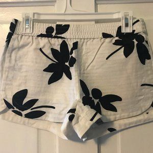 J. Crew Black & White Linen Shorts 0